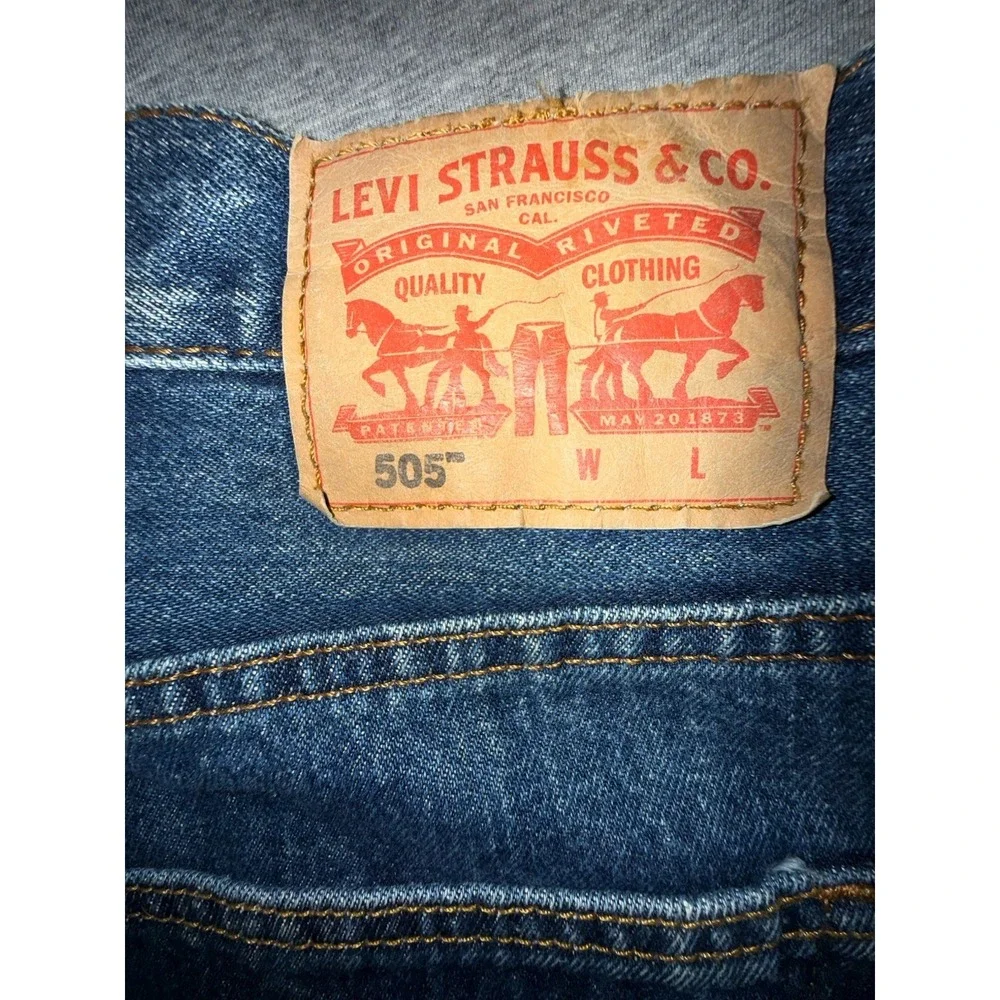 Levi 505 Men's Size 50x30 Big Tall Regular Fit Straight Leg Dark Wash